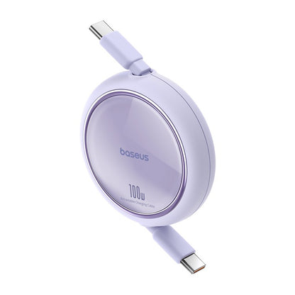 Cable de Datos y Carga USB-C - USB-C Baseus Free2Draw Mini Retráctil, 100W, 1m, Morado P10364500511-00