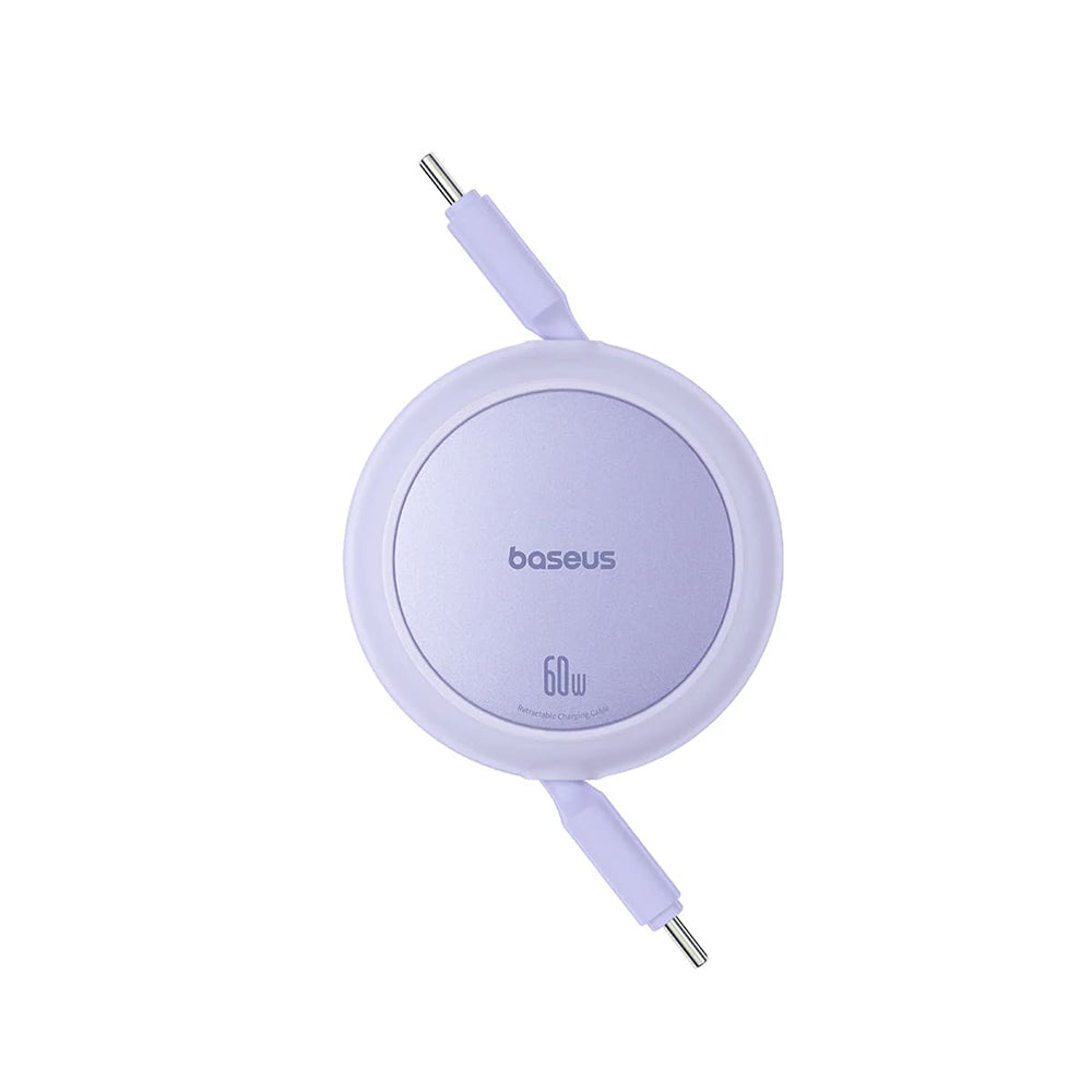 Cable de Datos y Carga USB-C - USB-C Baseus Free2Pull Mini Retráctil, 60W, 1m, Morado P10364500511-01