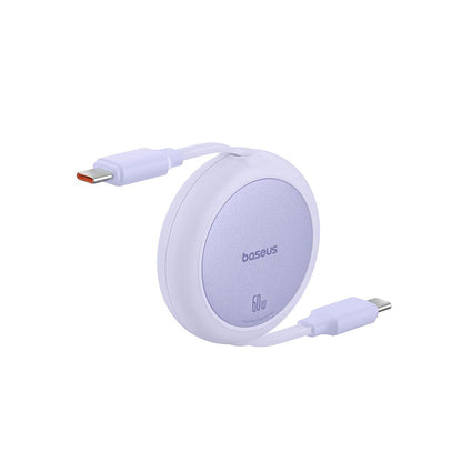 Cable de Datos y Carga USB-C - USB-C Baseus Free2Pull Mini Retráctil, 60W, 1m, Morado P10364500511-01
