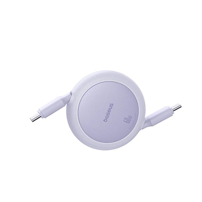Cable de Datos y Carga USB-C - USB-C Baseus Free2Pull Mini Retráctil, 60W, 1m, Morado P10364500511-01