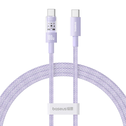 Cable de Datos y Carga USB-C - USB-C Baseus Gem, 100W, 1m, Morado P10373000511-00