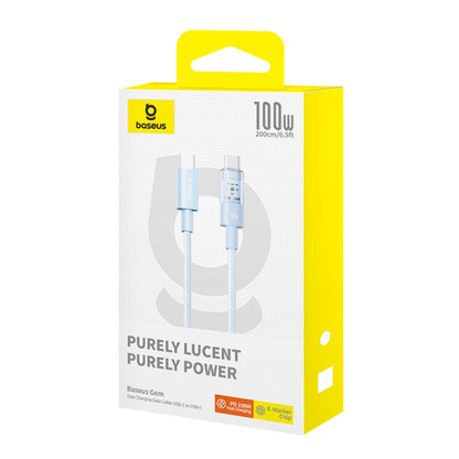 Cable de Datos y Carga USB-C - USB-C Baseus Gem, 100W, 2m, Azul P10373000311-01