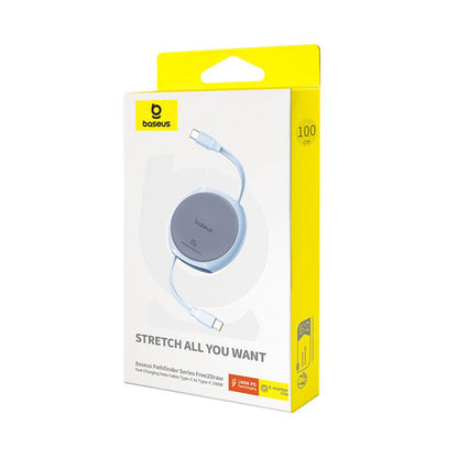 Cable de Datos y Carga USB-C - USB-C Baseus Pathfinder Retractable, 100W, 1m, Azul P10368400311-00