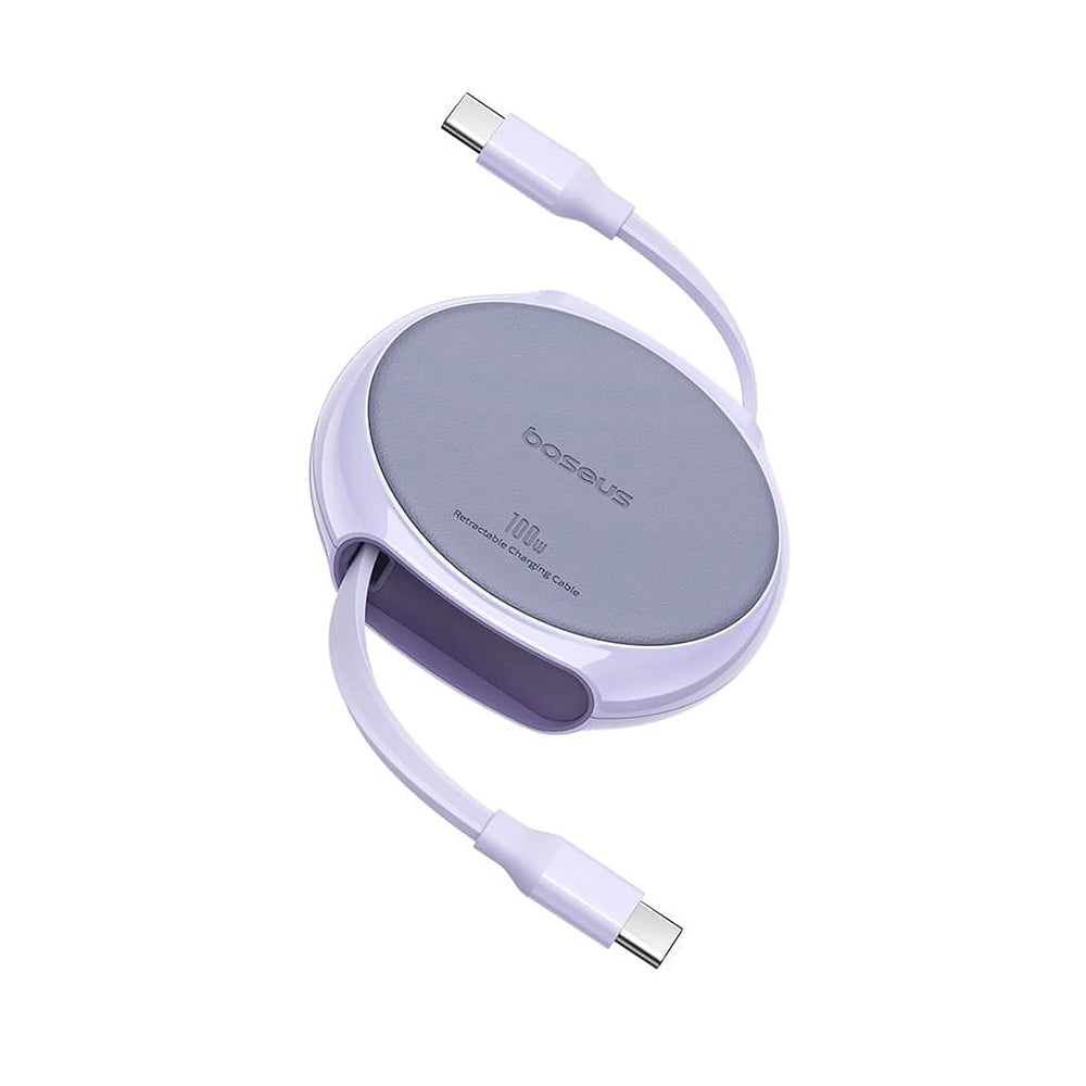 Cable de Datos y Carga USB-C - USB-C Baseus Pathfinder Retractable, 100W, 1m, Morado P10368400511-00