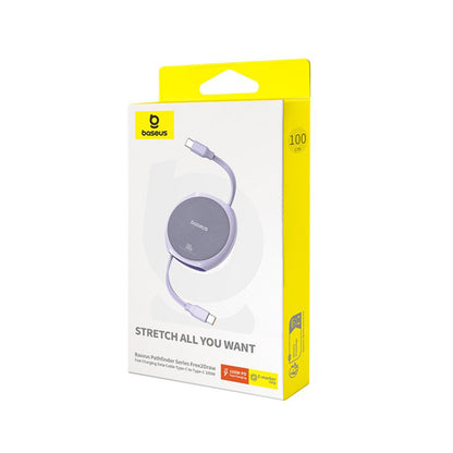 Cable de Datos y Carga USB-C - USB-C Baseus Pathfinder Retractable, 100W, 1m, Morado P10368400511-00