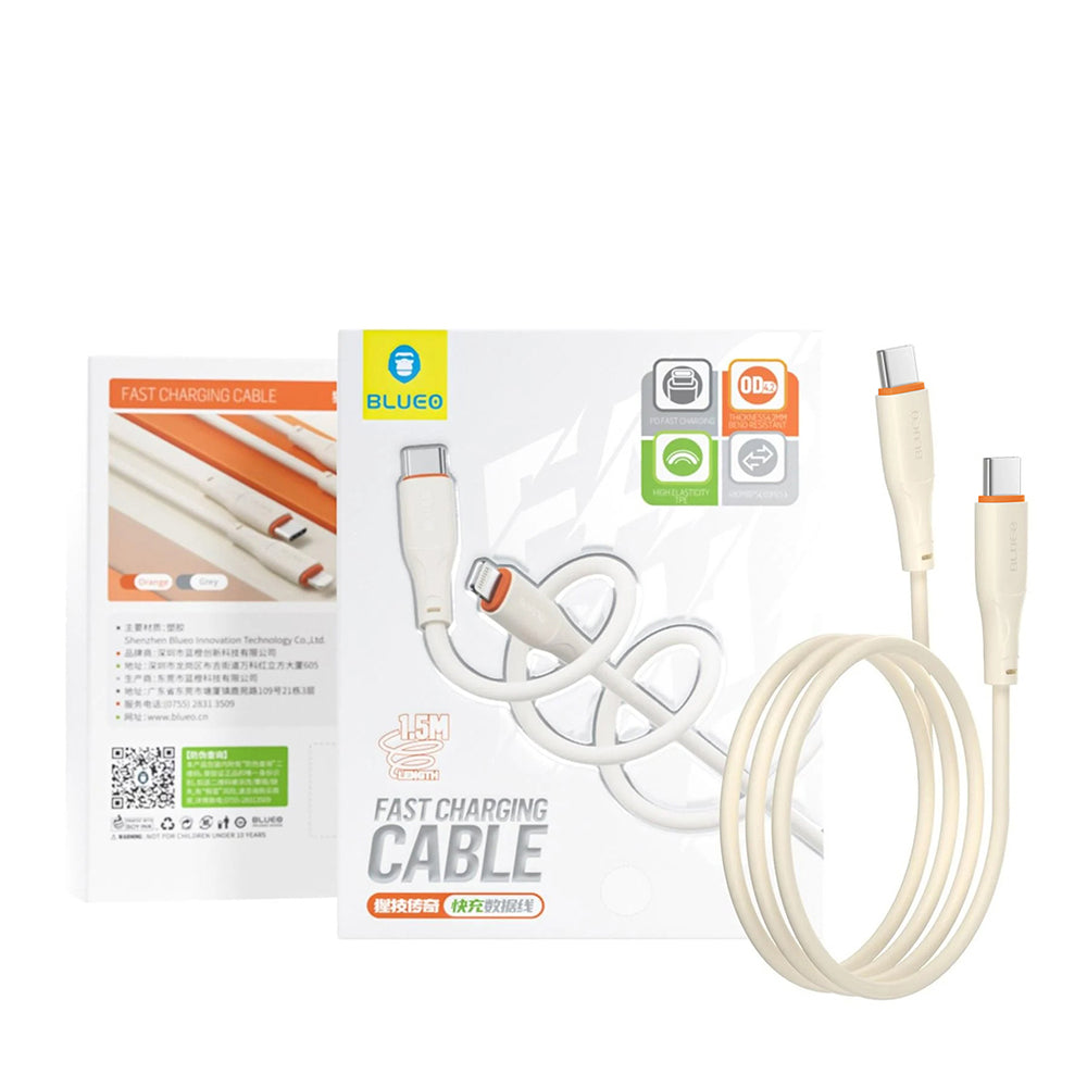 Cable de Datos y Carga USB-C - USB-C Blueo Ape Legend, 100W, 1.5m, Naranja