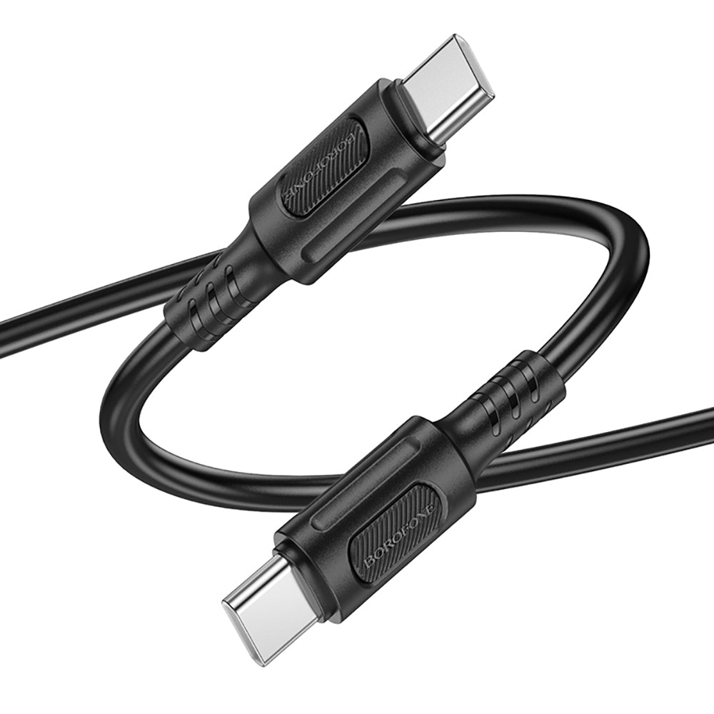 Cable de Datos y Carga USB-C - USB-C Borofone BX111 Feliz, 60W, 1m, Negro