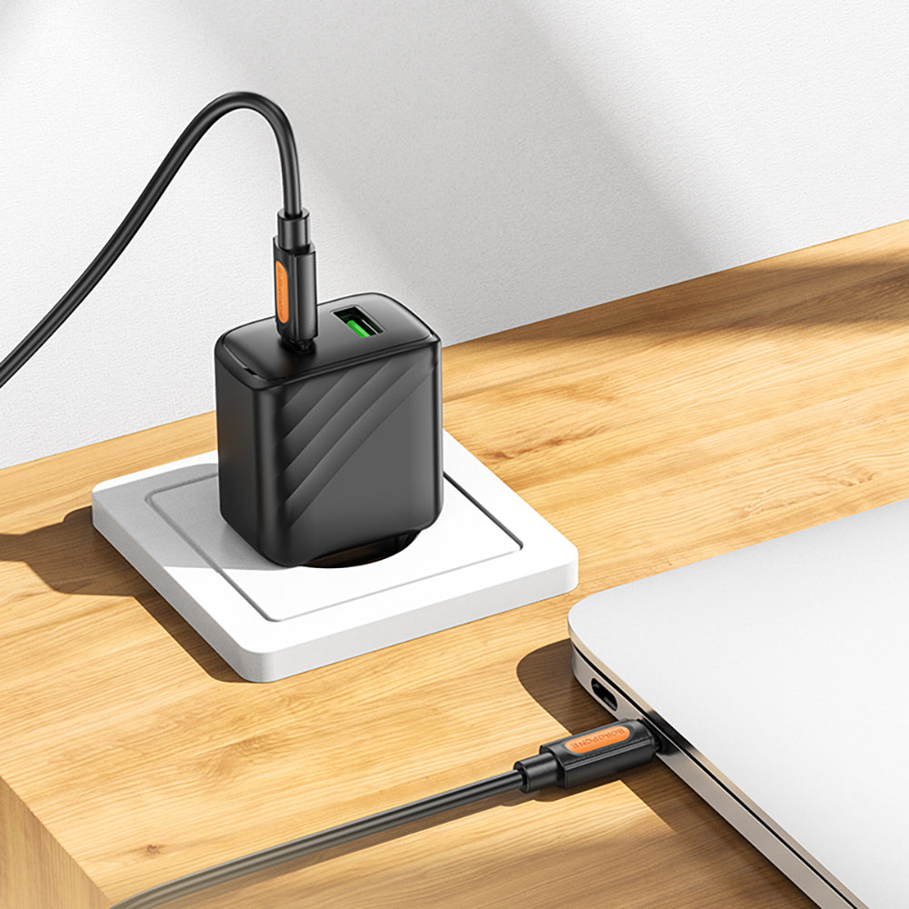 Cable de Datos y Carga USB-C - USB-C Borofone BX114 Silicona, 60W, 1m, Negro