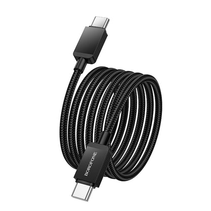 Cable de Datos y Carga USB-C - USB-C Borofone BX120 Placer, 60W, 1m, Negro