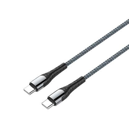 Cable de Datos y Carga USB-C - USB-C ColorWay CW-CBPDCC040, 65W, 1m, Gris