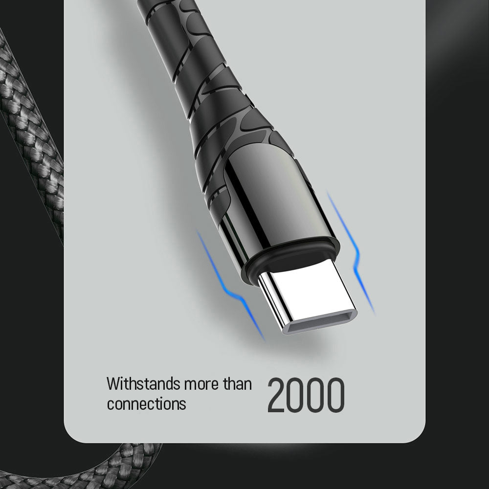 Cable de Datos y Carga USB-C - USB-C ColorWay CW-CBPDCC040, 65W, 1m, Gris