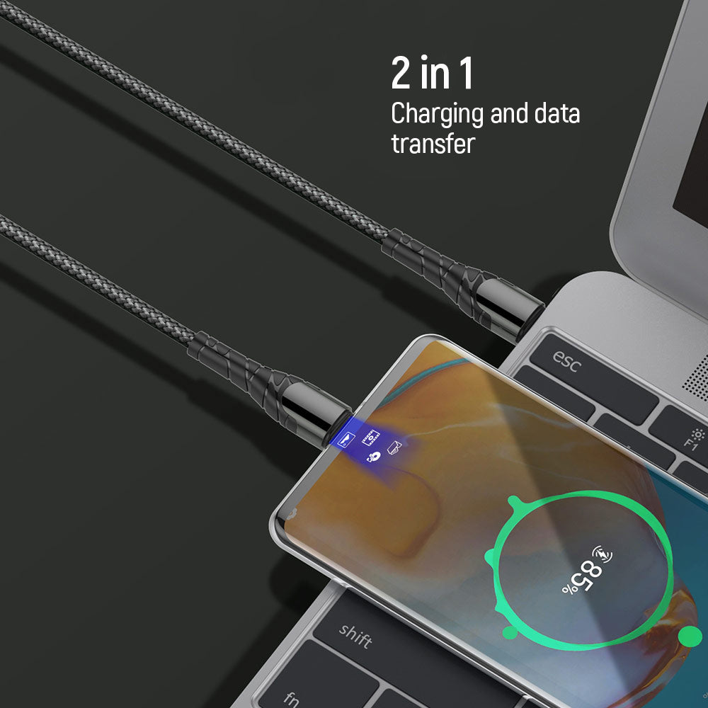 Cable de Datos y Carga USB-C - USB-C ColorWay CW-CBPDCC040, 65W, 1m, Gris