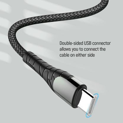 Cable de Datos y Carga USB-C - USB-C ColorWay CW-CBPDCC040, 65W, 1m, Gris