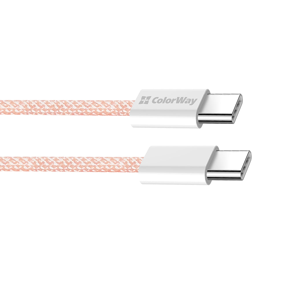 Cable de Datos y Carga USB-C - USB-C ColorWay CW-CBPDCC061, 60W, 1m, Rosa
