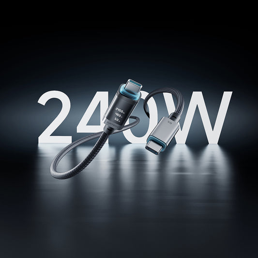 Cable de Datos y Carga USB-C - USB-C Cuktech CTC620P Display, 240W, 2m, Negro CCTC620POSBK