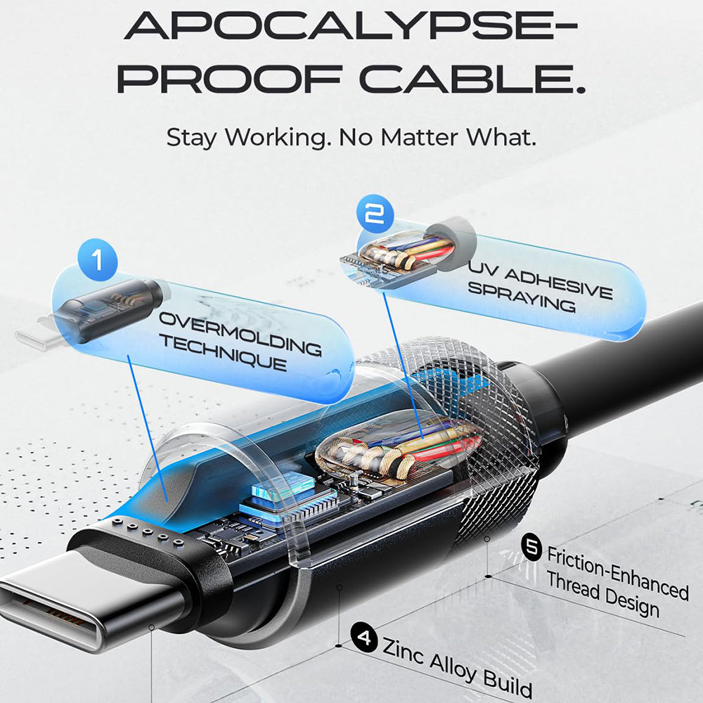 Cable de Datos y Carga USB-C - USB-C Lisen L115, 100W, 3m, Negro YL0125040001