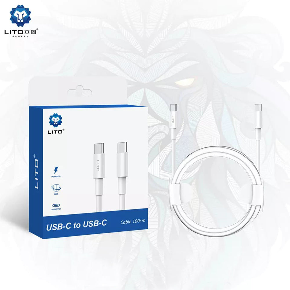 USB-C Data and Charging Cable - USB-C Lito, 18W, 2m, White