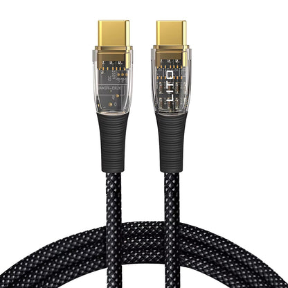 Cable de Datos y Carga USB-C - USB-C Lito LD01, 60W, 1.2m, Negro