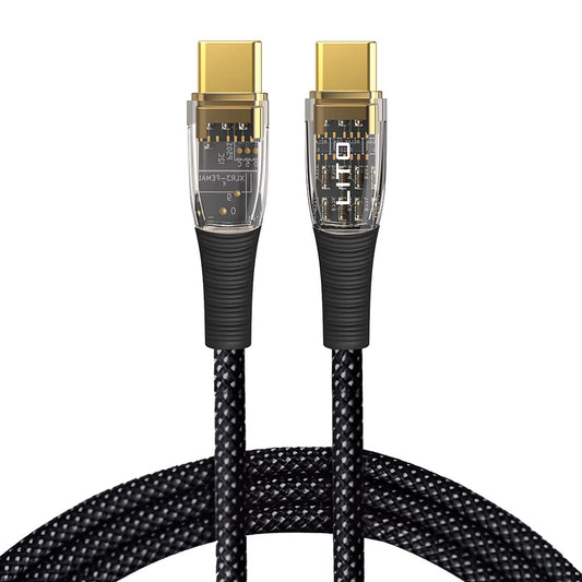 Cable de Datos y Carga USB-C - USB-C Lito LD01, 60W, 1.2m, Negro