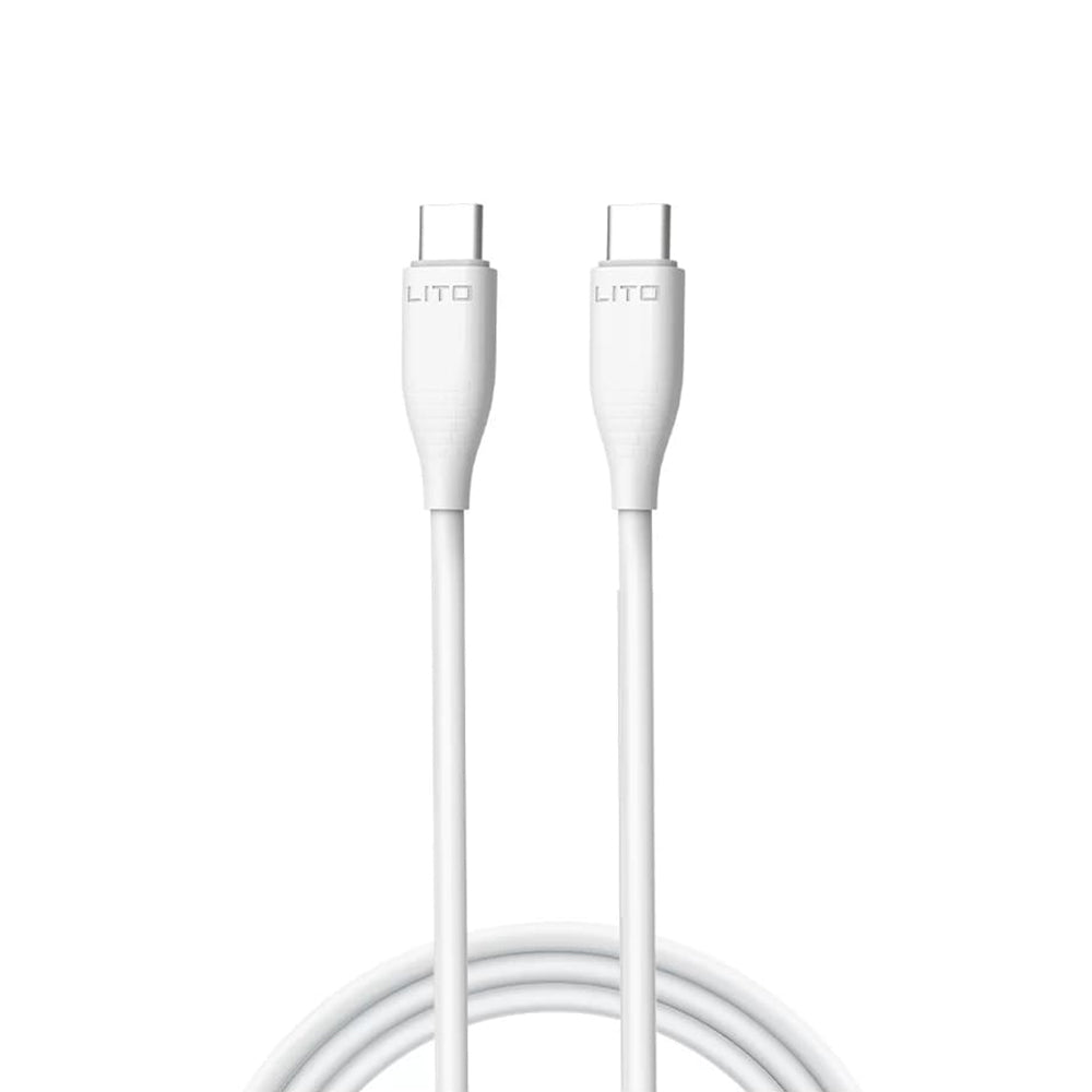 Cable de Datos y Carga USB-C - USB-C Lito LD03, 60W, 1m, Blanco