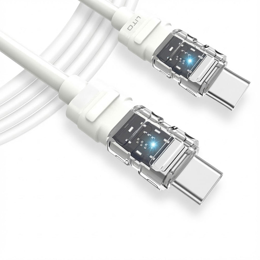 Cable de Datos y Carga USB-C - USB-C Lito LD05, 60W, 1m, Blanco