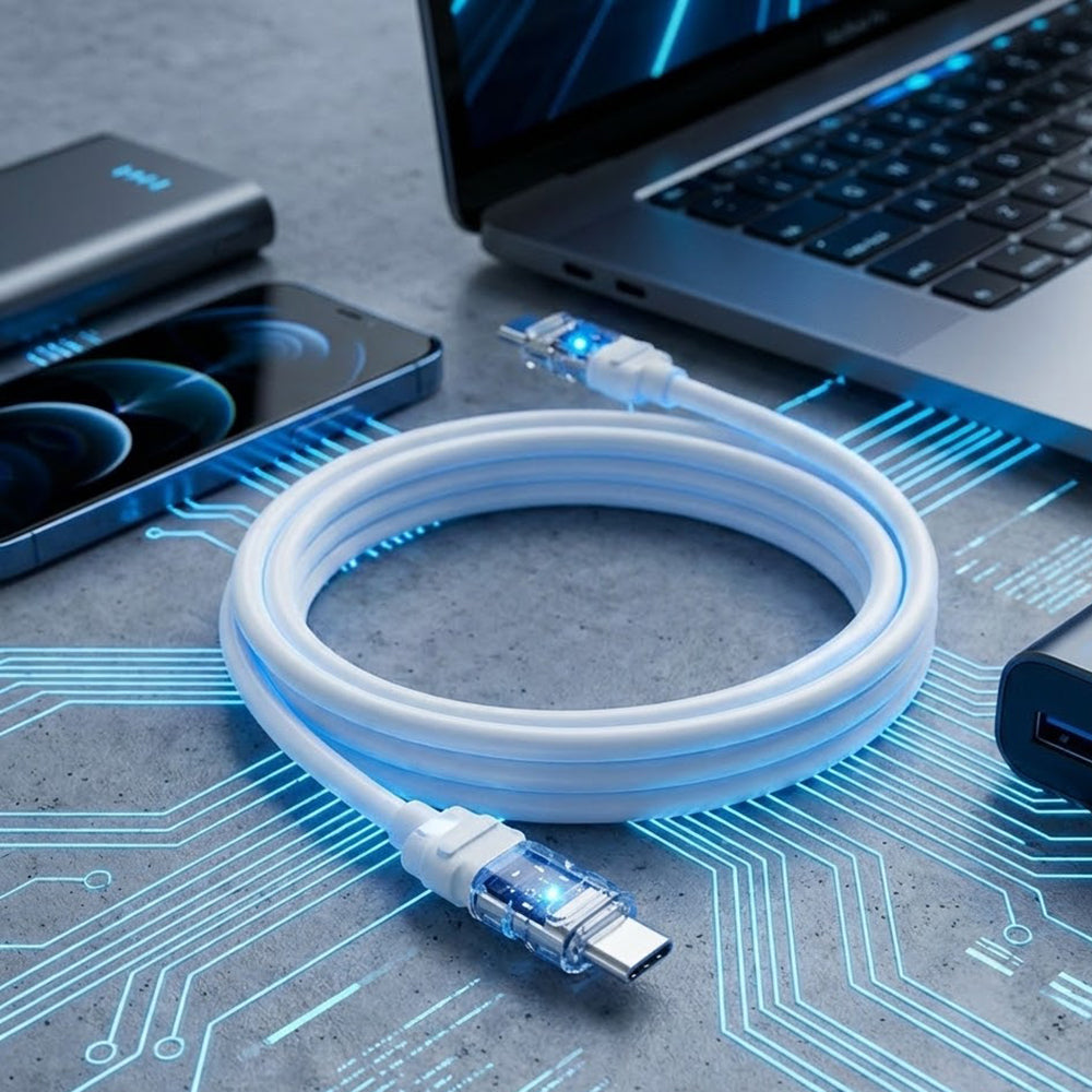 Cable de Datos y Carga USB-C - USB-C Lito LD05, 60W, 1m, Blanco