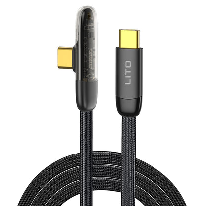 Cable de Datos y Carga USB-C - USB-C Lito LD11CC, 60W, 1m, Negro