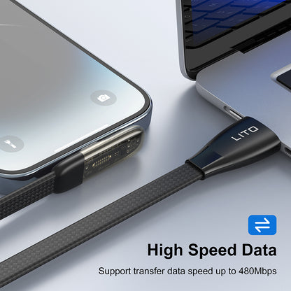 Cable de Datos y Carga USB-C - USB-C Lito LD11CC, 60W, 1m, Negro