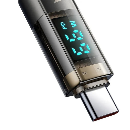 Cable de Datos y Carga USB-C - USB-C McDodo CA-3610 Display Auto Power Off, 100W, 1.2m, Negro