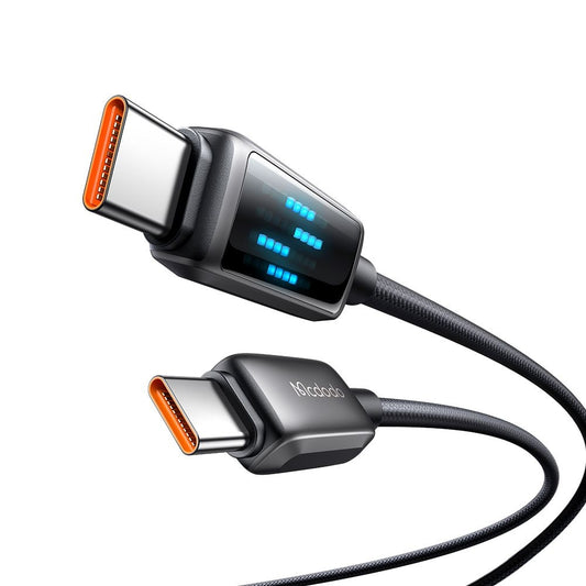 Cable de Datos y Carga USB-C - USB-C McDodo CA-4250 Display, 100W, 1.2m, Negro