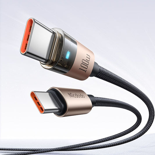 Cable de Datos y Carga USB-C - USB-C McDodo CA-5581, 100W, 1.2m, Dorado