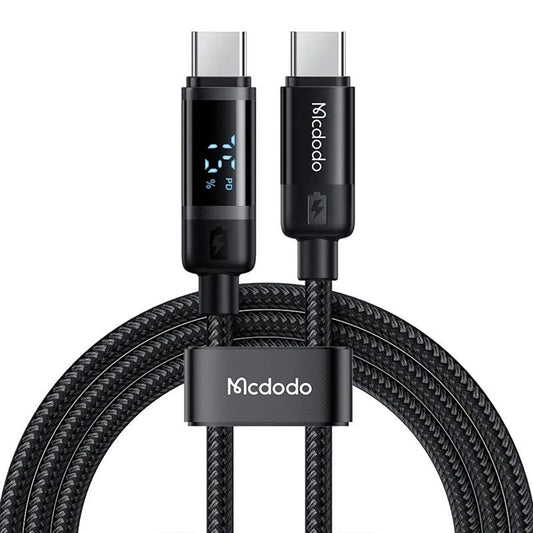 Cable de Datos y Carga USB-C - USB-C McDodo CA-5780 Bat Display, 60W, 1.2m, Negro