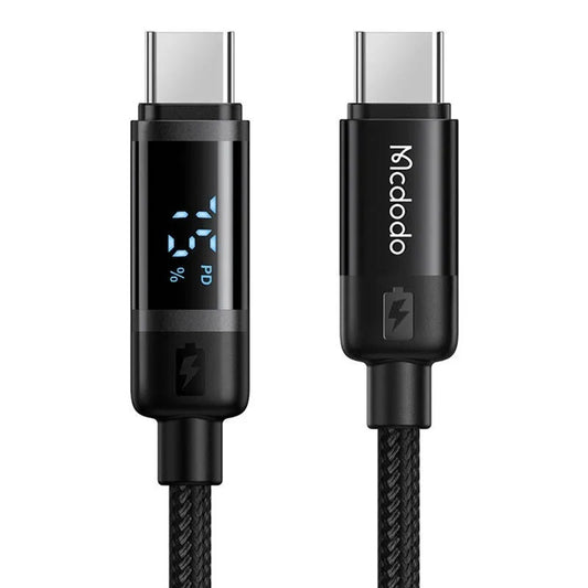 Cable de Datos y Carga USB-C - USB-C McDodo CA-5780 Bat Display, 60W, 1.2m, Negro