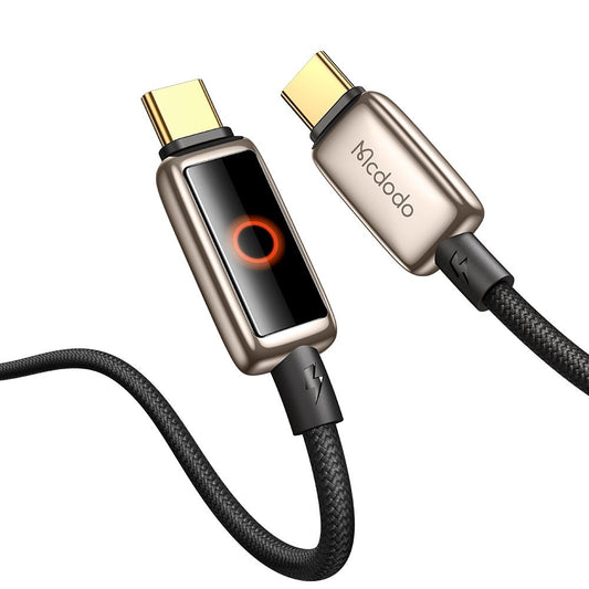 Cable de Datos y Carga USB-C - USB-C McDodo CA-6681 Auto Power Off, 100W, 1.2m, Dorado