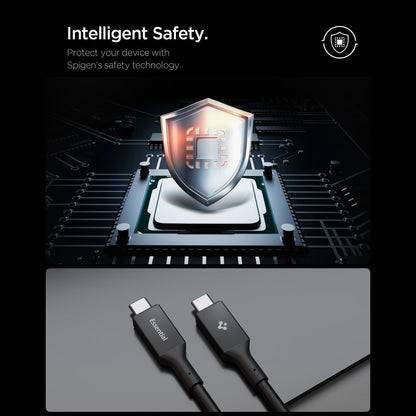 Cable de Datos y Carga USB-C - USB-C Spigen EB10020CC, 100W, 2m, Negro ACA09460