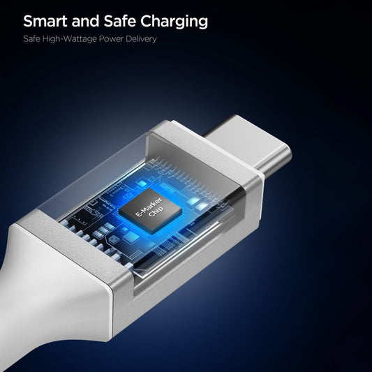 Cable de Datos y Carga USB-C - USB-C Spigen EB24015CC, 240W, 1.5m, Blanco ACA10422