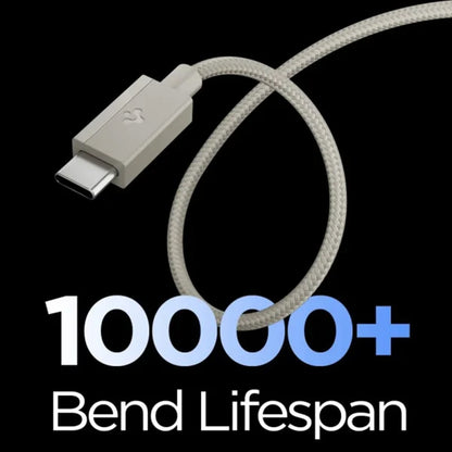 Cable de Datos y Carga USB-C - USB-C Spigen EB6015CC, 60W, 1.5m, Gris Titan ACA10419