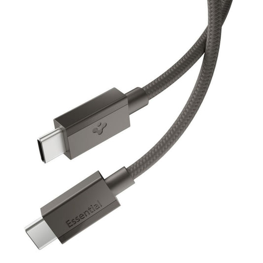Cable de Datos y Carga USB-C - USB-C Spigen EB6015CC, 60W, 1.5m, Gris ACA10418