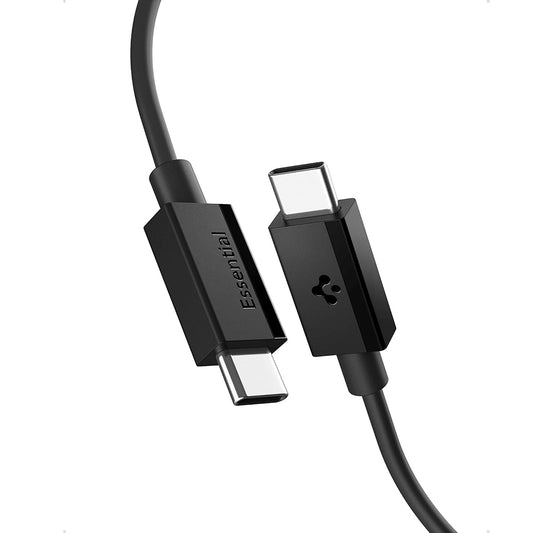 Cable de Datos y Carga USB-C - USB-C Spigen EB6015CC, 60W, 1.5m, Negro ACA10417