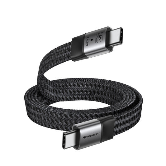 Cable de Datos y Carga USB-C - USB-C Techsuit ElysiumSync Pro CX1, 240W, 1m, Gris