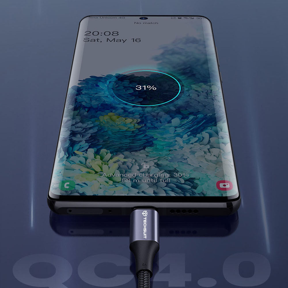 Cable de Datos y Carga USB-C - USB-C Techsuit PCB018, 100W, 1m, Negro