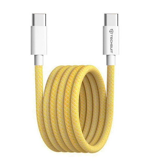 Cable de Datos y Carga USB-C - USB-C Techsuit PCB114D, 60W, 1m, Amarillo