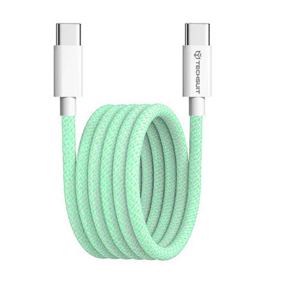 Cable de Datos y Carga USB-C - USB-C Techsuit PCB114D, 60W, 1m, Verde