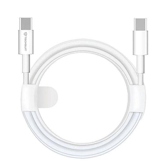 Cable de Datos y Carga USB-C - USB-C Techsuit PCB130, 60W, 1m, Blanco