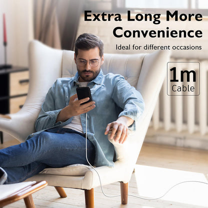 Cable de Datos y Carga USB-C - USB-C Techsuit PCB130, 60W, 1m, Blanco