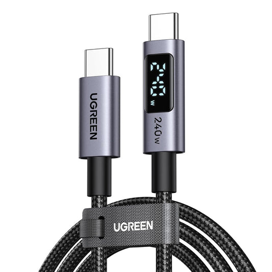 Cable de Datos y Carga USB-C - USB-C UGREEN 65867 Display, 240W, 2m, Gris
