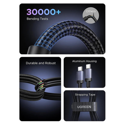 Cable de Datos y Carga USB-C - USB-C UGREEN L532, 240W, 1m, Gris