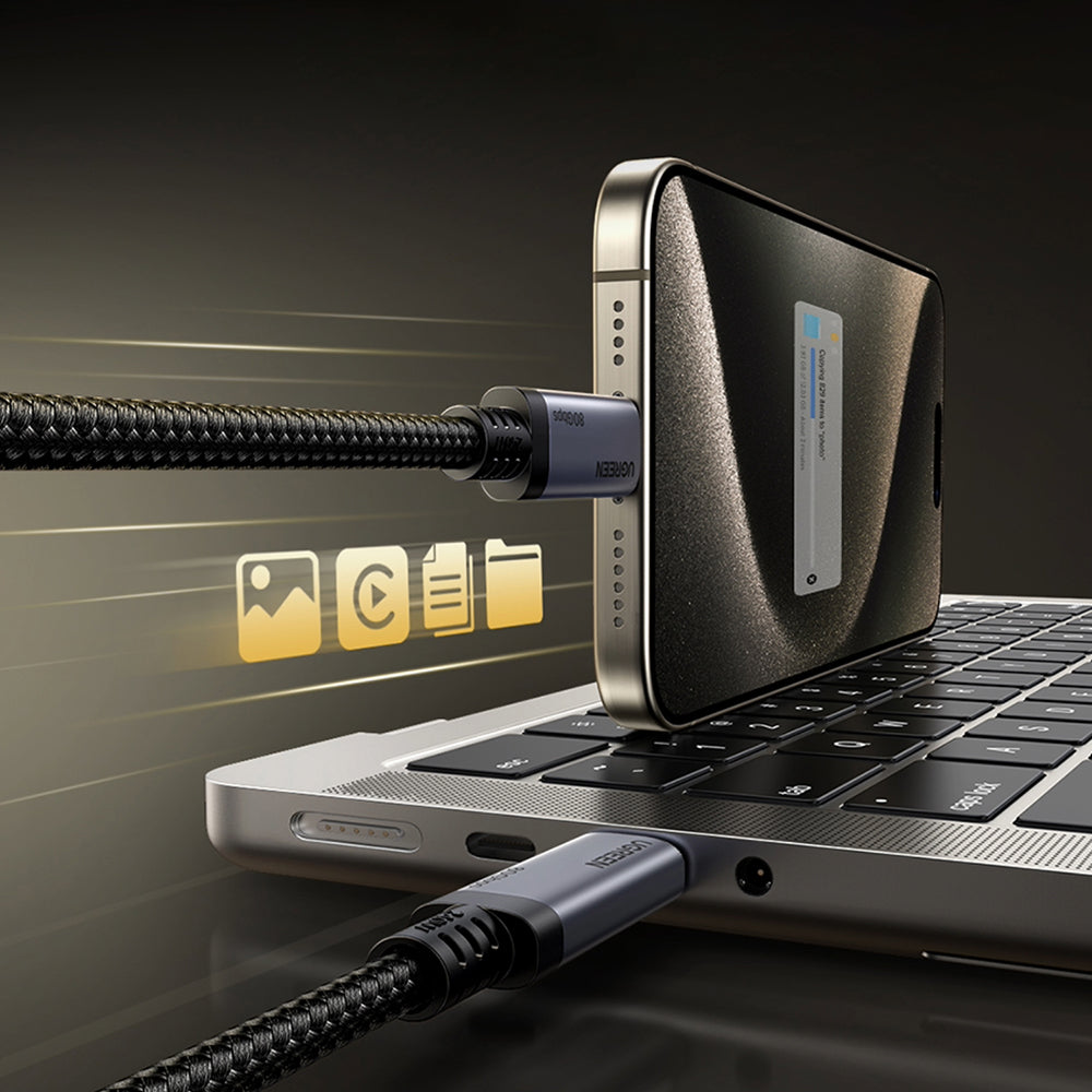 Cable de Datos y Carga USB-C - USB-C UGREEN L706 (65383), 240W, 1m, Negro