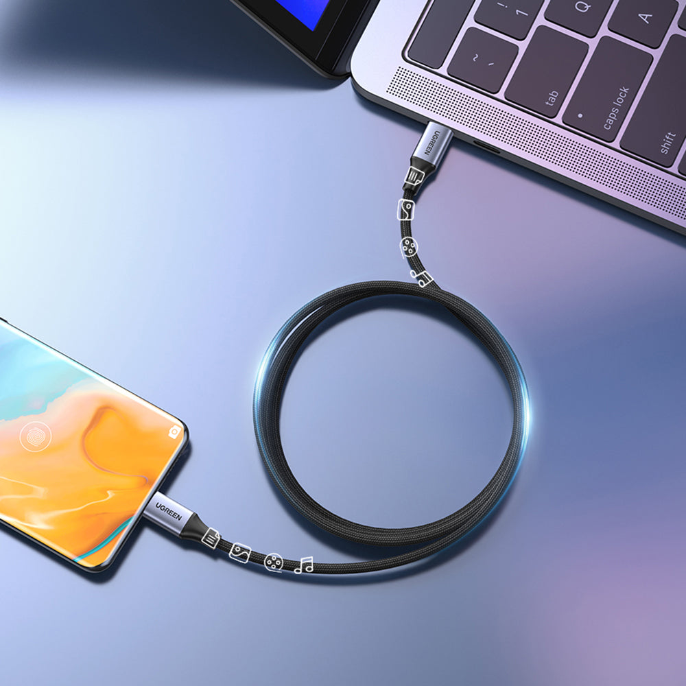 Cable de Datos y Carga USB-C - USB-C UGREEN US535, 240W, 1m, Gris