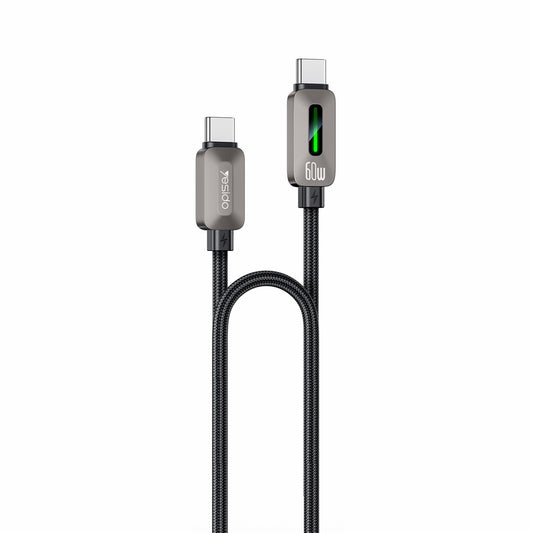 Cable de Datos y Carga USB-C - USB-C Yesido CA198, 60W, 1.2m, Negro